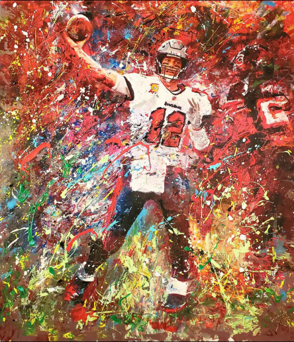 ed41bc09062f39ecee94852673a6ef7b Tom Brady "600th TD Pass" Hand Embellished Edition Giclee #2 of 5