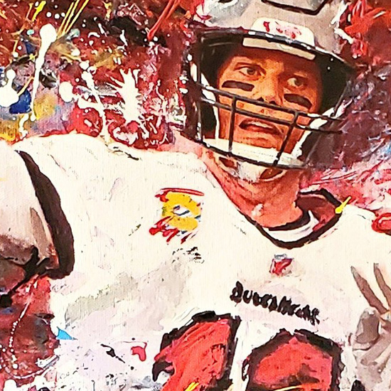 store36_01 Tom Brady "600th TD Pass" Hand Embellished Edition Giclee #2 of 5