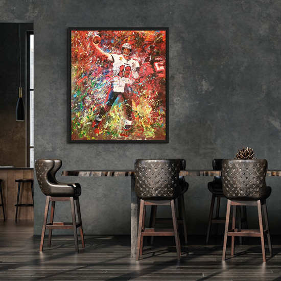 store36_02 Tom Brady "600th TD Pass" Hand Embellished Edition Giclee #2 of 5