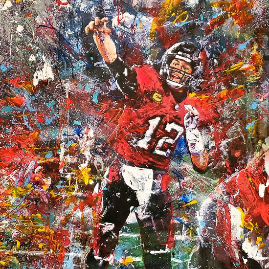 store38_01 Brady Leads The Bucs Hand Embellished Giclee #2 of 5